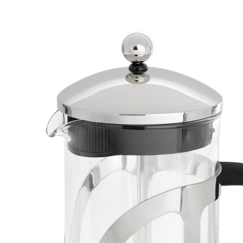 Habitat Chrome 12 Cup Glass Cafetiere with Black Handle, UK version