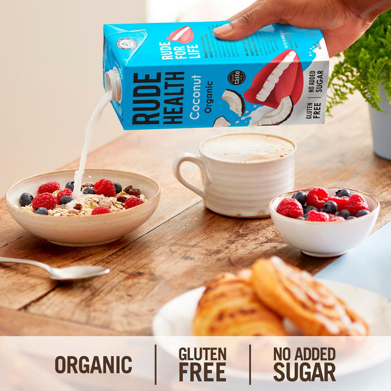 Rude Health coconut drink rice blend 1L, imported from the UK