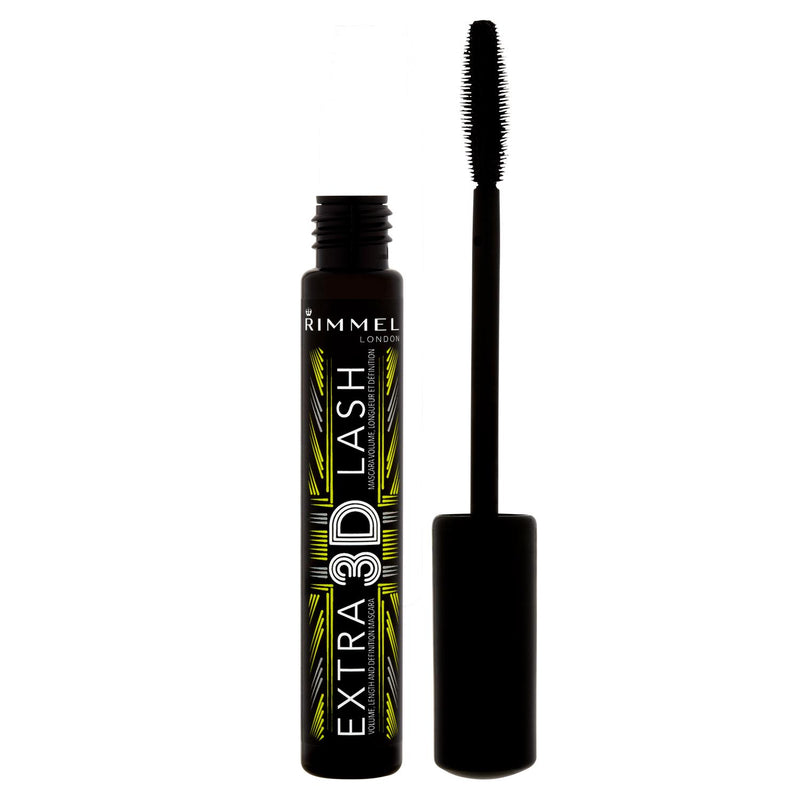 Rimmel London Extra 3D Lash Mascara Extreme Black 8ml, imported from the UK
