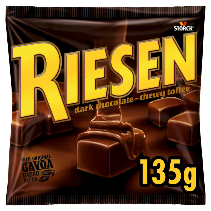 Riesen chewy toffee dark chocolate 135g, imported from the UK
