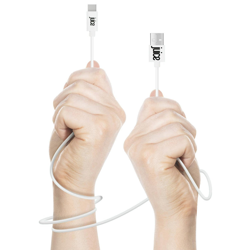 White USB C cable 2 metres for smartphones and tablets (British brand)
