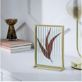 Habitat Reeded Glass Frame on Stand - Gold - 4x6"