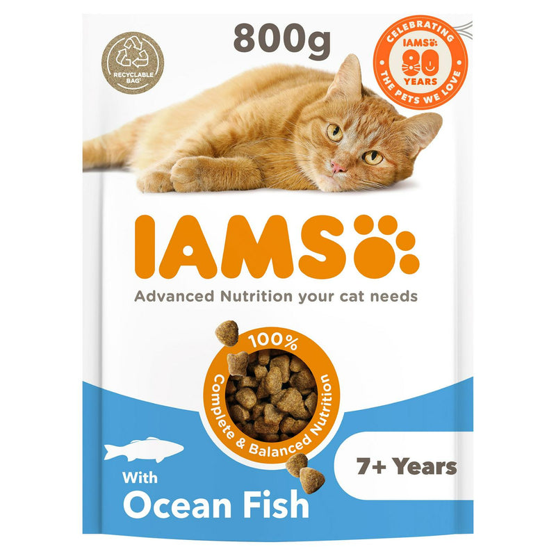 IAMS Vitality Dry Cat Food for Senior Cats with Ocean Fish 800g