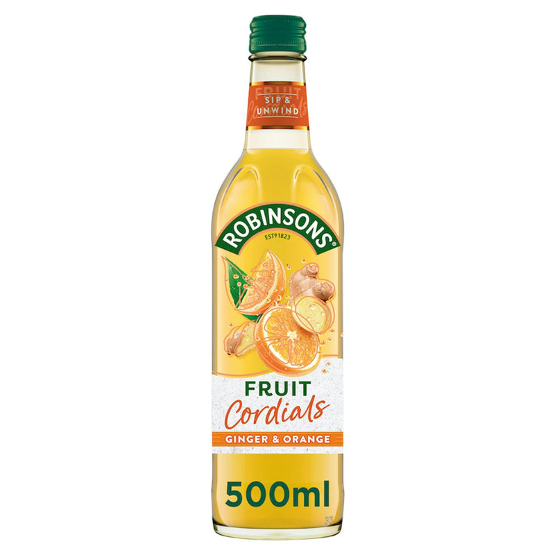 Robinsons ginger and orange fruit cordial concentrate 500ml, imported from the UK