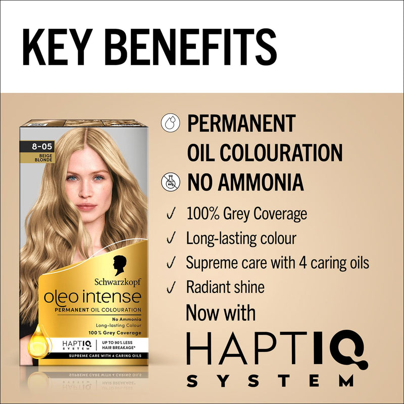 Permanent Ammonia-Free Hair Colour in Beige Blonde for Grey Coverage