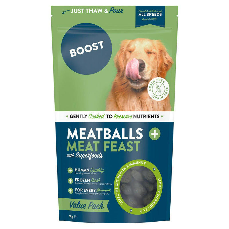 Boost Meatballs Festin de Viande Nourriture pour Chien 1kg - produit britannique