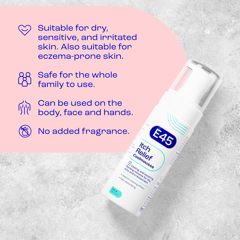 E45 itch relief cool mousse 150ml, UK version