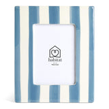 Habitat Ceramic Stripe Photo Frame Blue, UK version