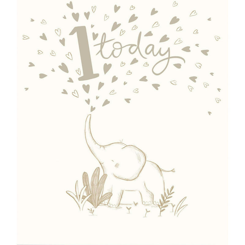 Sainsbury's elephant birthday card 15.9 x 18.4cm (British brand)
