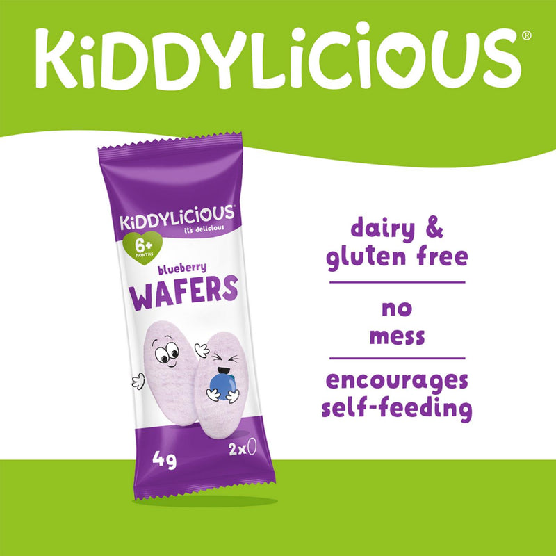 Kiddylicious Blueberry Maxi Wafers Baby Snacks 10x4g