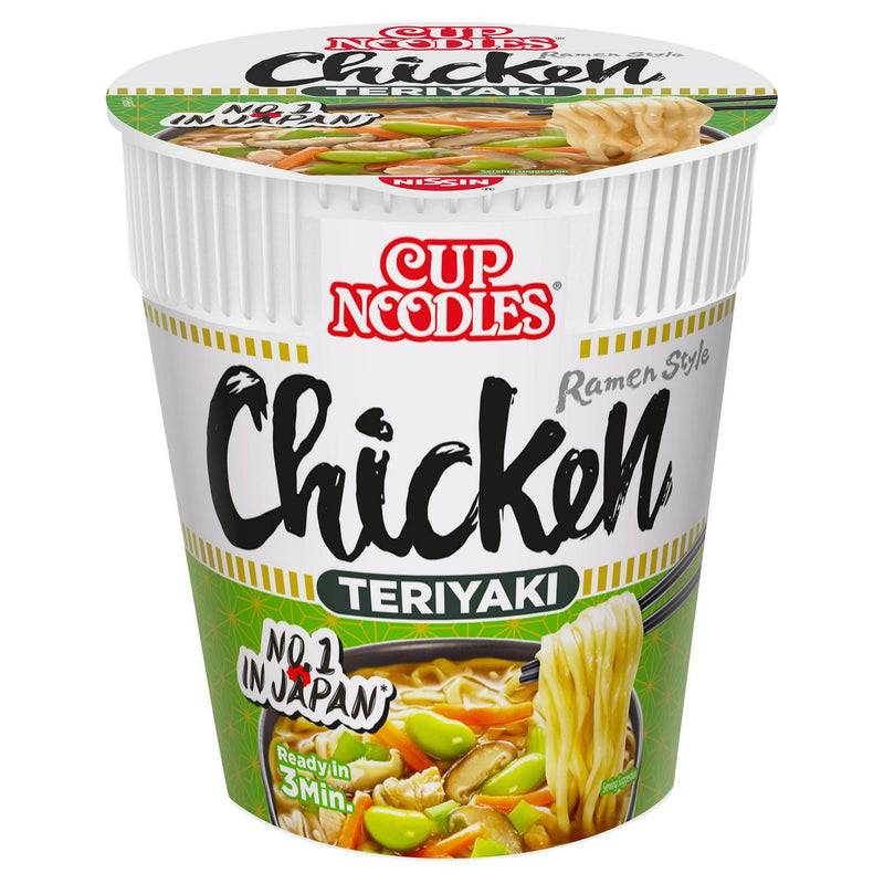 Nissin Cup Noodles Chicken Teriyaki 70g, imported from the UK