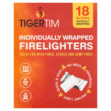 Tiger Tim Firelighters 18 Pack Odourless Blocks (British brand)