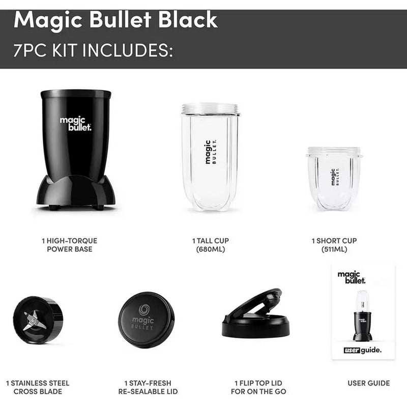Magic bullet Deluxe Blender in black with 0.68 litre capacity, imported from the UK