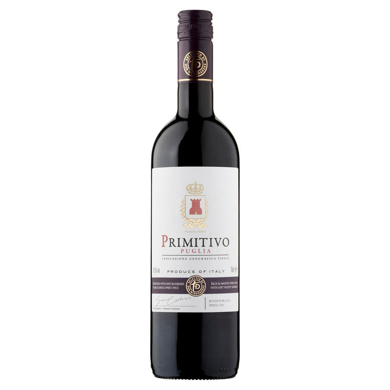 Sainsbury's Primitivo red wine bottle 75cl (British brand)
