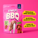 Bonkers BBQ Dog Treats Steak Cuts 85g