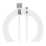 White USB C cable 2 metres for smartphones and tablets (British brand)