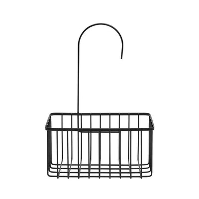 Sainsburys Metal Shower Basket with Hook, 27.88cm x 19.54cm x 10cm, Black- Buy online at McGrocer