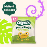 Organix organic sweetcorn rings baby puffs 20g - British product
