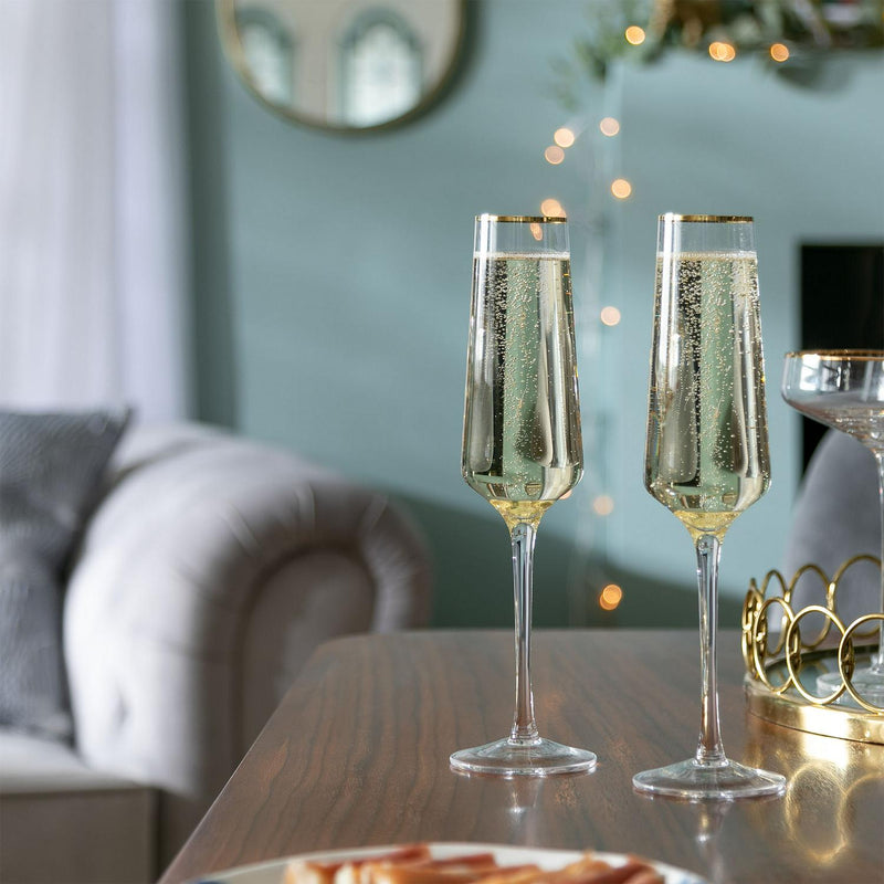 Habitat gold rim prosecco champagne flute, UK version