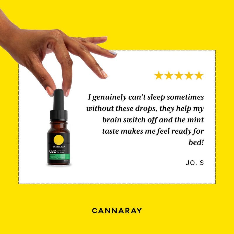 Cannaray CBD night oil drops peppermint 10ml - British product