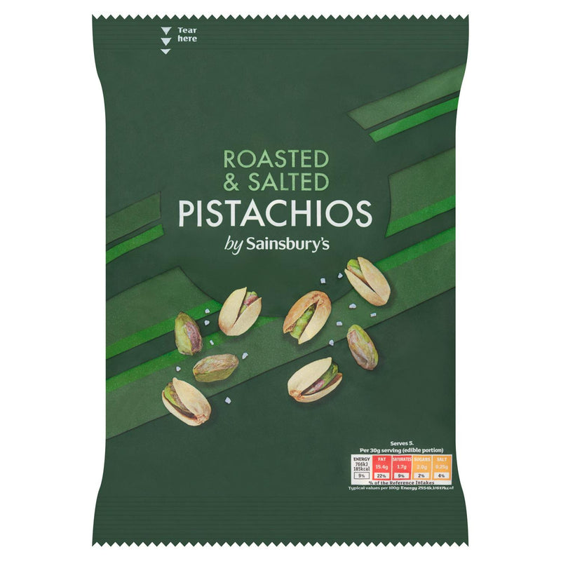 Sainsbury's roasted salted pistachios in shell 300g (British brand)