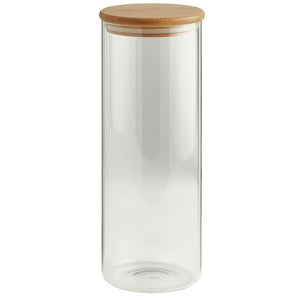 Habitat Round Glass Jar With Bamboo Lid 1.8ml Tall