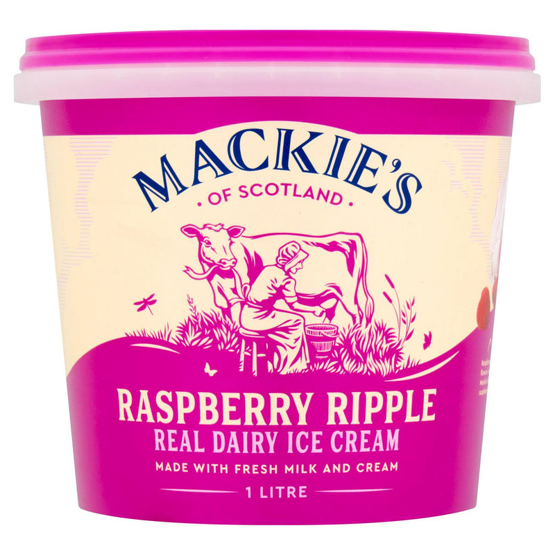 Mackie's of Scotland Raspberry Ripple Real Dairy Ice Cream 1L