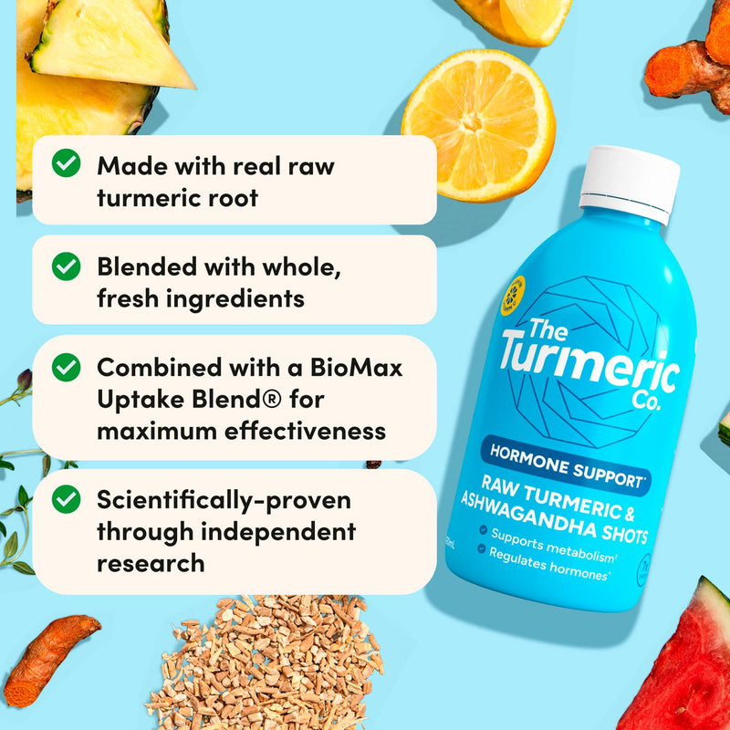 Raw Turmeric & Ashwagandha Supplement Shot with Magnesium and Zinc, 420ml