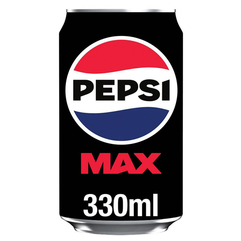 Pepsi Max no sugar cola 330ml can (British brand)