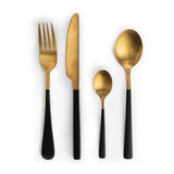 Habitat Two Tone Black/Gold Cutlery 16pc
