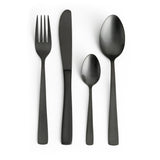 Habitat satin black cutlery set 16pc, UK version
