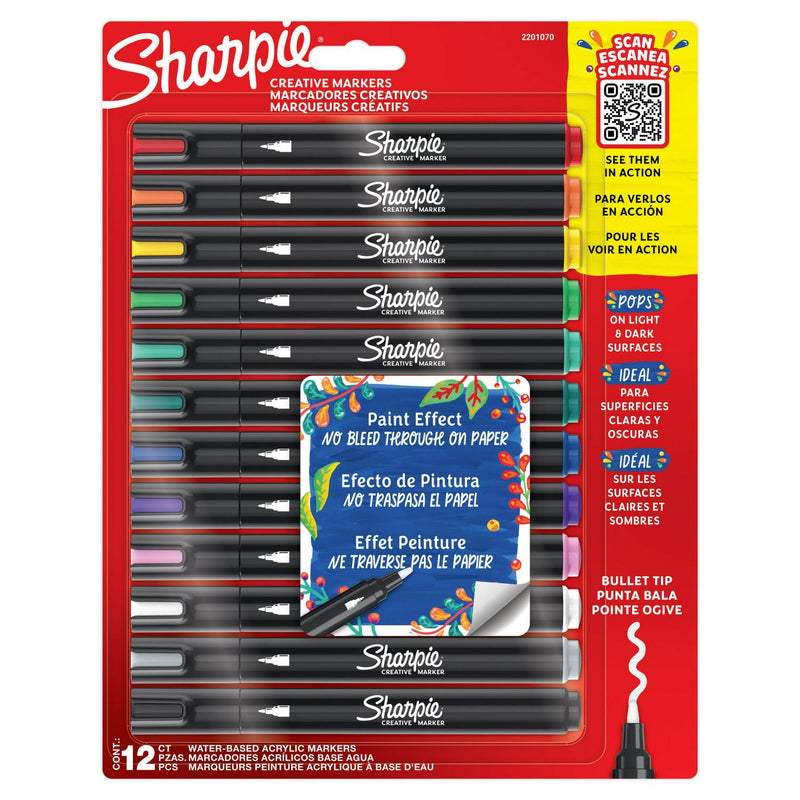 Sharpie Creative Markers 12 Pack Paint Pens (British brand)