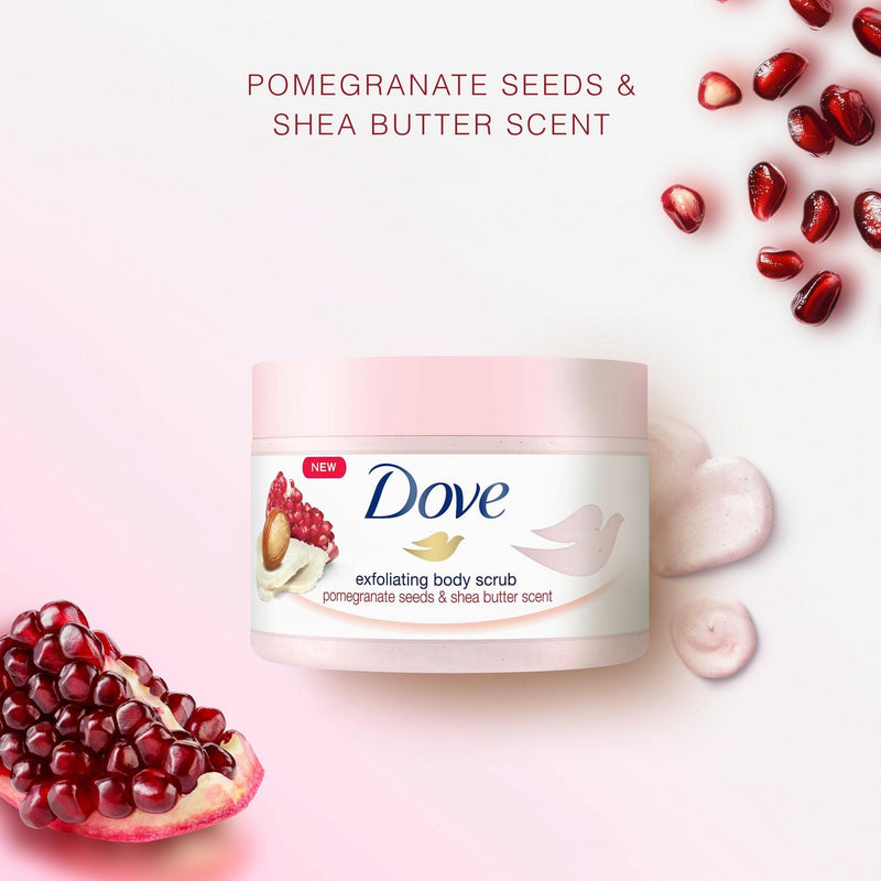 Dove Exfoliating Body Scrub Pomegranate Seeds Shea Butter 225ml - British product
