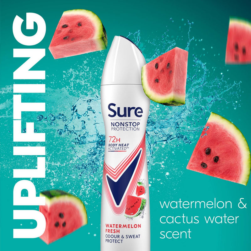 Sure Nonstop Protection Watermelon Fresh Aerosol 250ml (British brand)