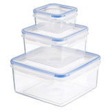Sainsbury's Home Klip Lock storage square container set 3 pieces (British brand)