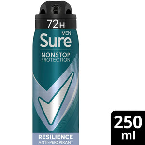 Sure Men Nonstop Protection Anti Perspirant Aerosol Deodorant Resilience 250ml