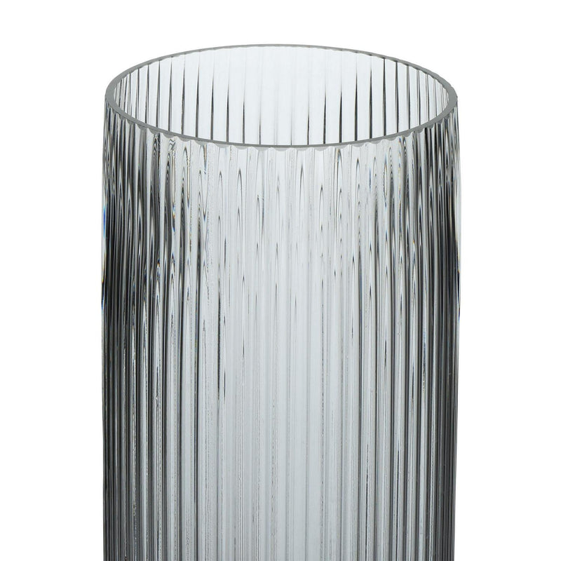Habitat tall ribbed glass vase clear 30cm, UK version