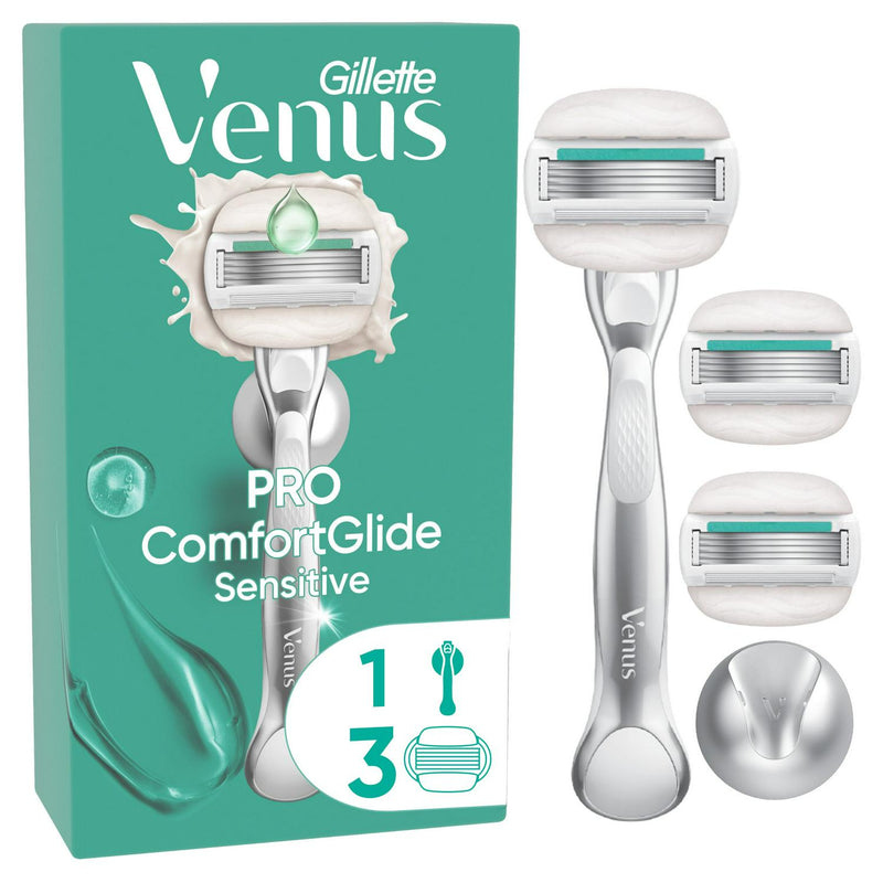 Gillette Venus Pro Comfort Glide Sensitive Women's Razor with a Touch of Aloe