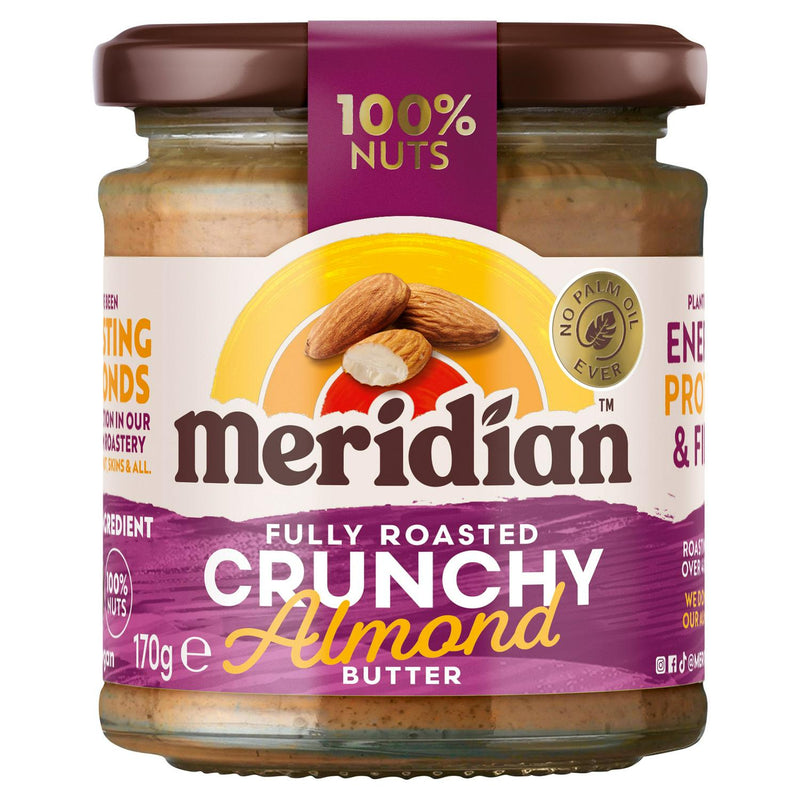 Meridian Crunchy Almond Butter 170g, imported from the UK