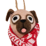 Habitat Pack of 3 Pugs Wrapped In Blanket Hanging Decoration