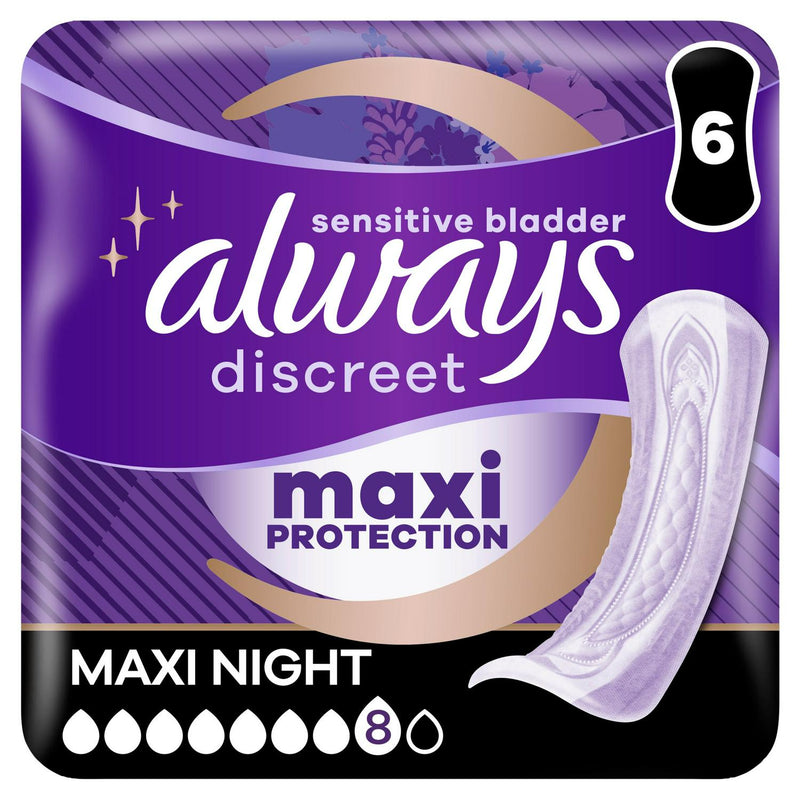 Always Discreet Ultimate Night Incontinence Pads x6 - British product