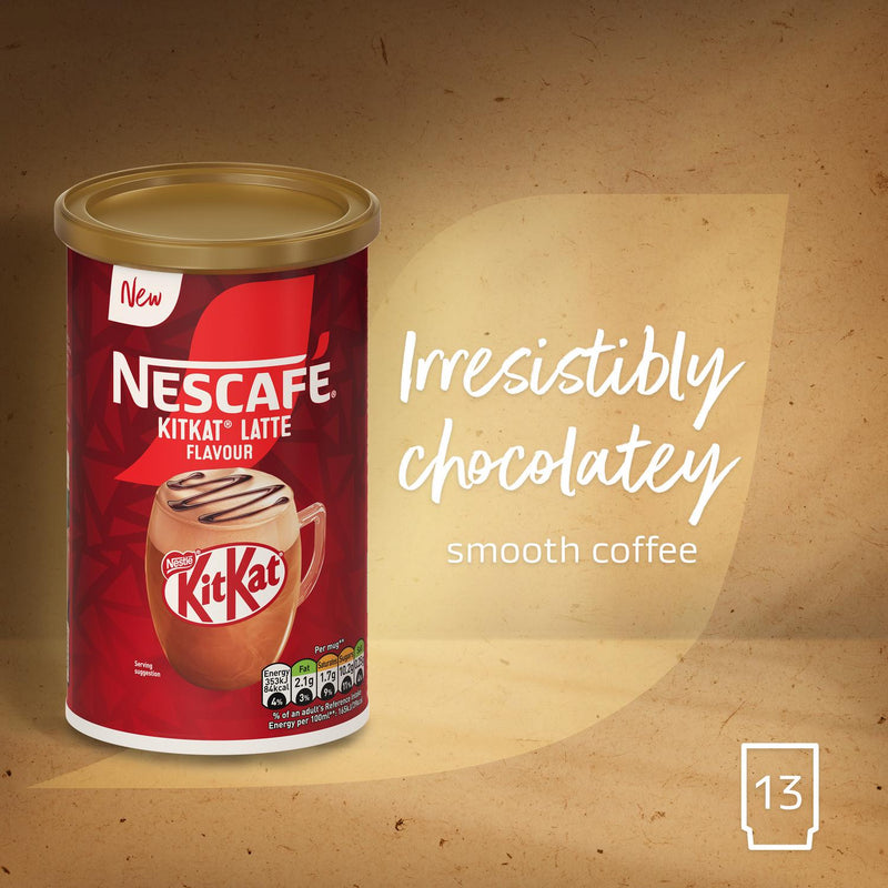 Nescafe KitKat Latte coffee tub 273g, imported from the UK
