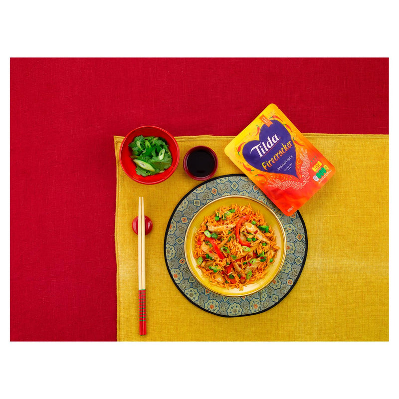 Tilda Hot Firecracker Basmati Rice 250g (British brand)