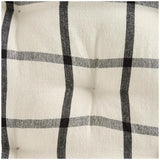 Woven Cotton Check Seat Cushion Pair for Wooden Chairs 40cm x 40cm