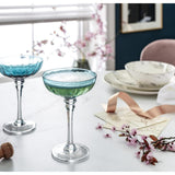 Habitat champagne coupe glass blue 200ml, UK version