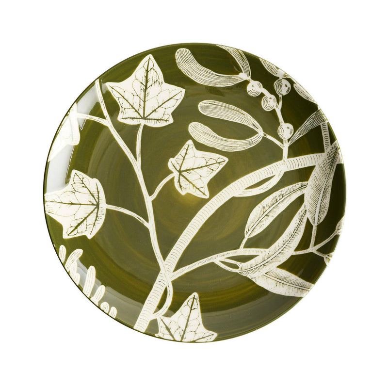 Habitat floral green stoneware side plate, UK version