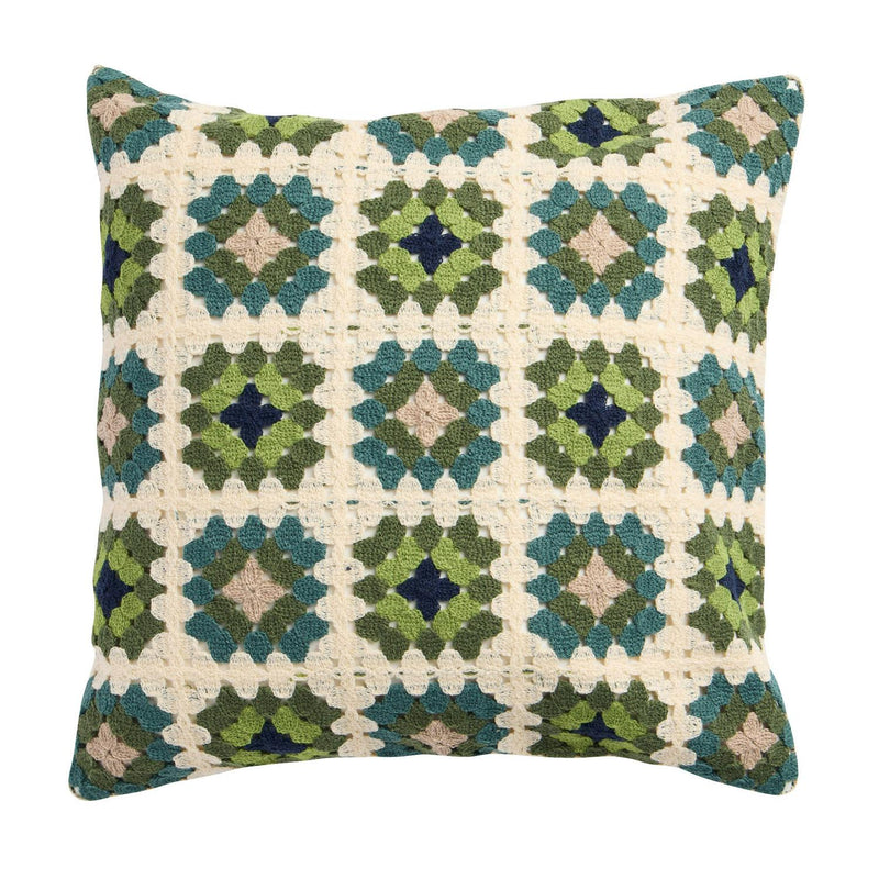 Sainsbury's Home crochet cushion green 43x43cm (British brand)