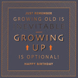 Carte Blanche Birthday Humour Growing Old is Inevitable Design Greeting Card