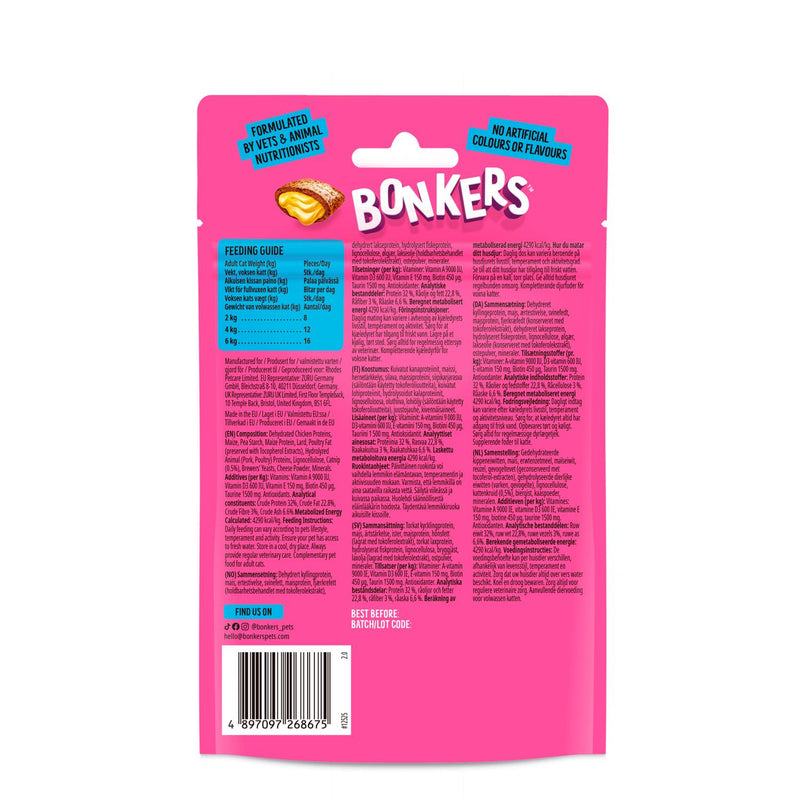 Bonkers salmon supreme cat treats 60g - British product