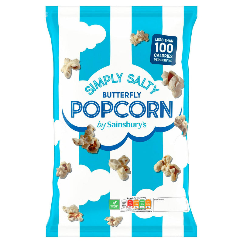 Sainsbury's Simply Salty butterfly popcorn 90g (British brand)